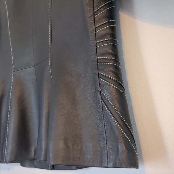 Zerimar Leather Jacket Women's Small Black Stitching Spanish Matrix Biker Party - Picture 5 of 10